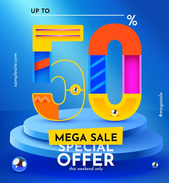 40 por ciento de descuento Composición creativa de descuento Símbolo de venta con objetos decorativos y podio Banner y cartel de venta