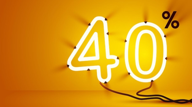 40 por ciento de descuento en composición creativa Mega venta o bonificación