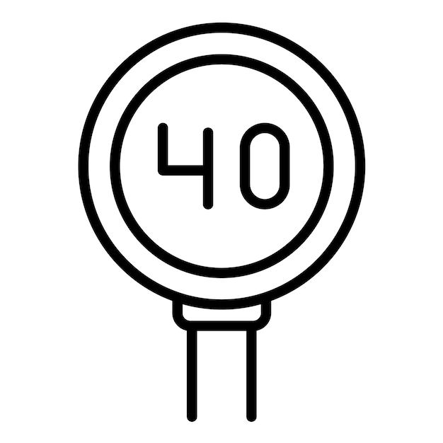 40 Estilo de ilustración del vector del límite de velocidad