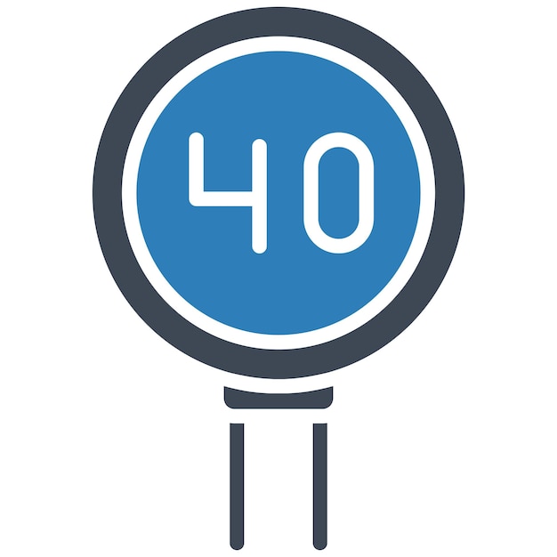 40 Estilo de ilustración del vector del límite de velocidad