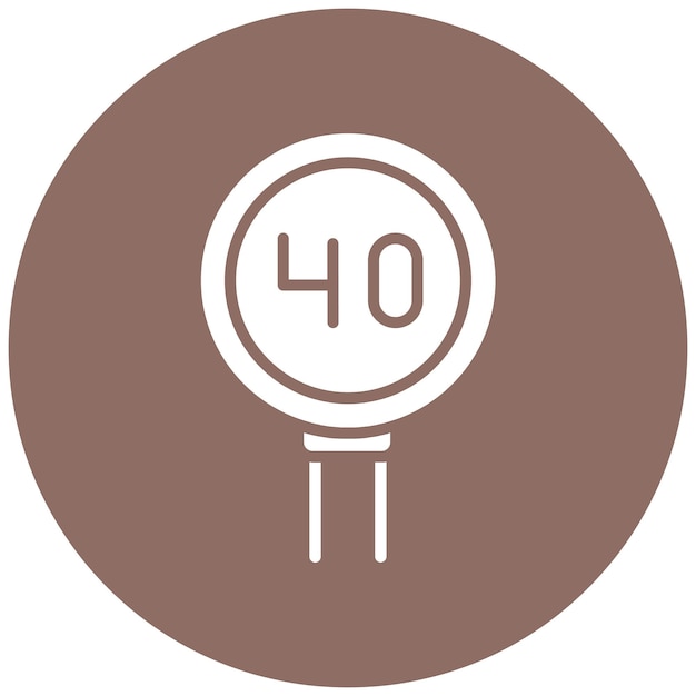 40 Estilo de ilustración del vector del límite de velocidad