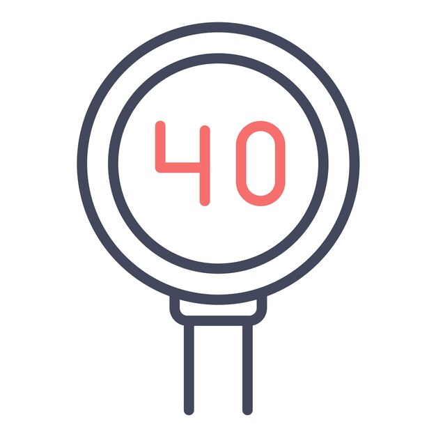 40 Estilo de ilustración del vector del límite de velocidad