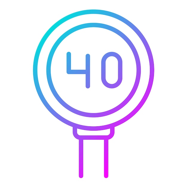 40 Estilo de ilustración del vector del límite de velocidad