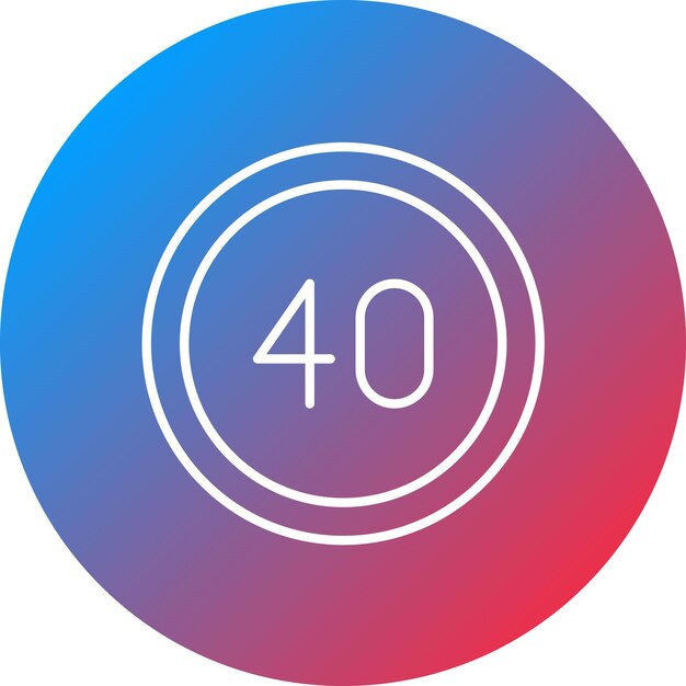 40 Imagen vectorial del icono del límite de velocidad Puede utilizarse para las señales de tráfico