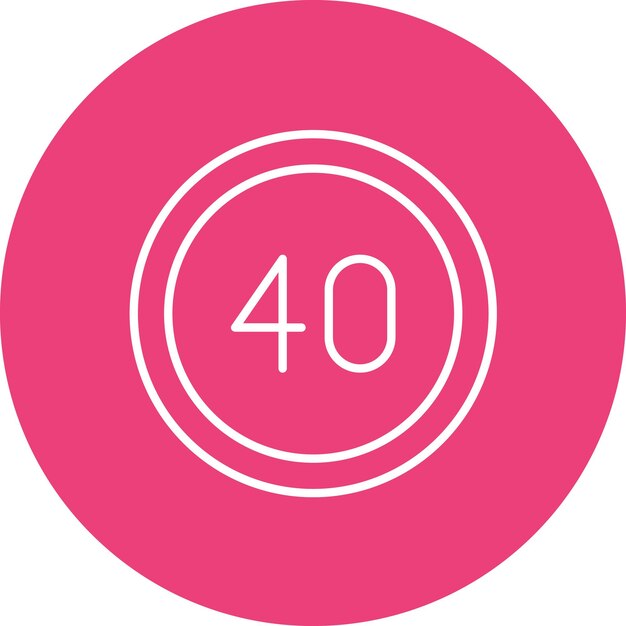 40 Imagen vectorial del icono del límite de velocidad Puede utilizarse para las señales de tráfico