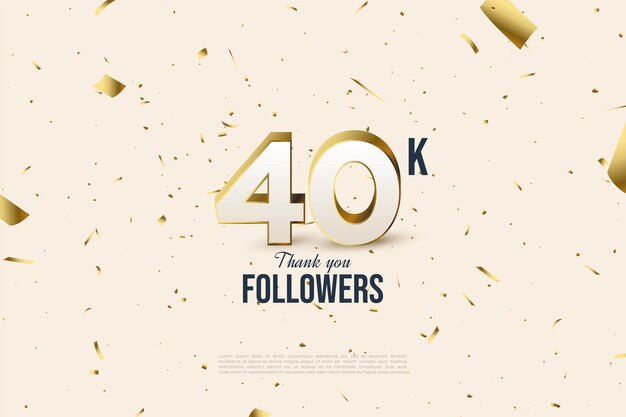 40000 seguidores con ilustración de número realista