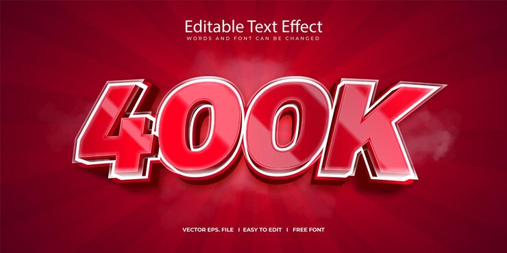 Vector 400k_3d_text_effect diseño