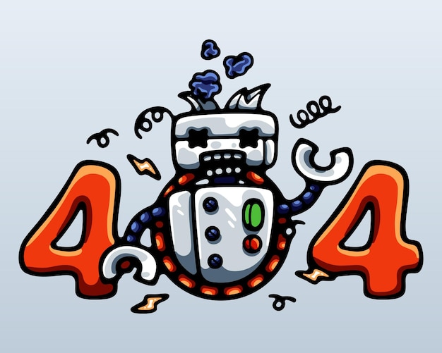 404 Página no encontrada Concepto de ilustración de robot