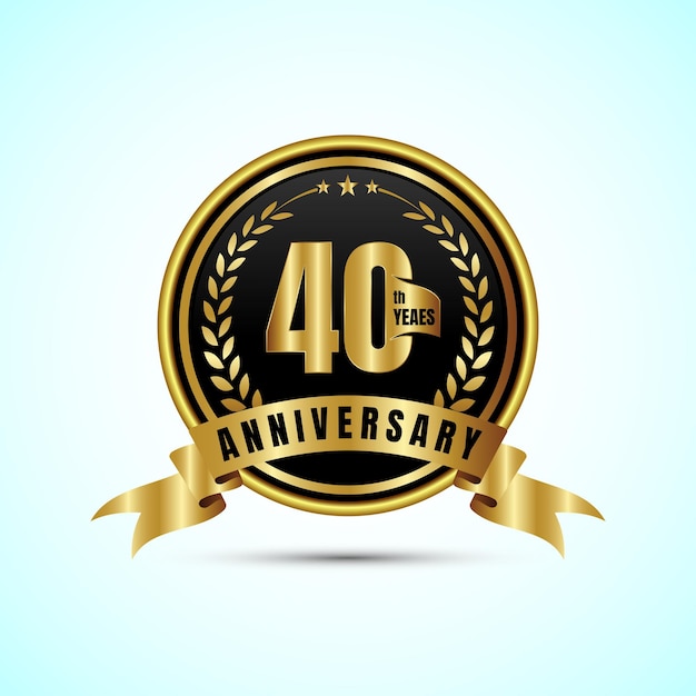 40o aniversario icono diseño logotipo celebración de cumpleaños emblema de aniversario de oro