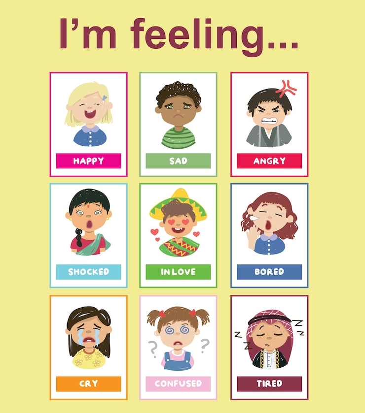 Vector 41 tarjetas de sentimientos