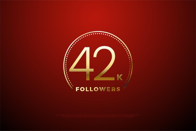 42k seguidores con decoración de arco brillante de celebración.