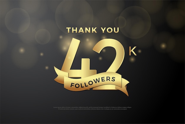 42k seguidores con grandes números dorados.