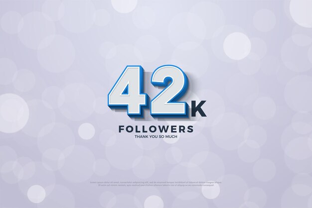 42k seguidores con un hermoso toque de burbuja de celebración.