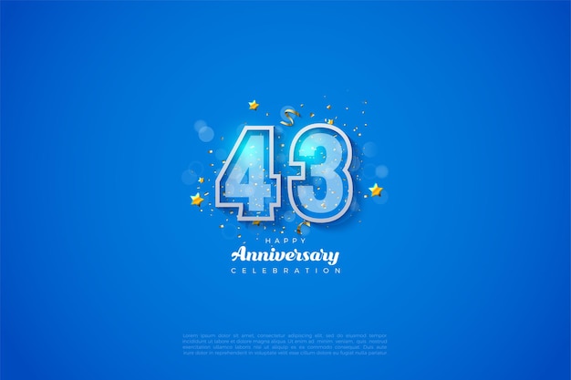 43 aniversario con dos bordes numéricos