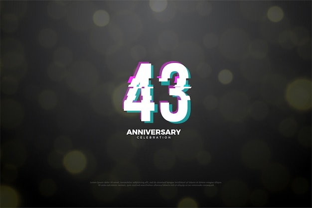 43 Aniversario con números rebanar en paz