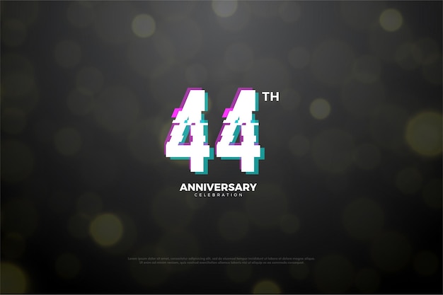 44 aniversario con efecto numérico