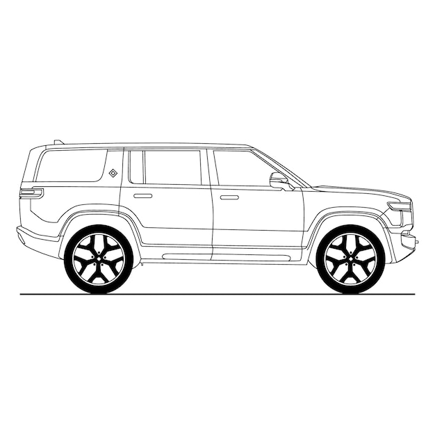 44 Arte de línea vectorial de automóviles para grabado