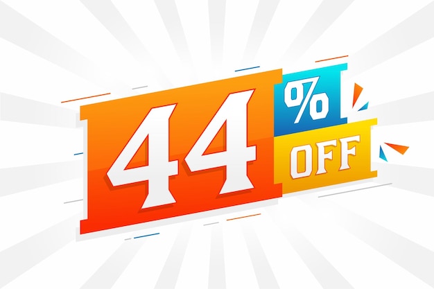 44 por ciento de descuento en 3D Diseño de campañas promocionales especiales 44 de oferta de descuento 3D para venta y comercialización