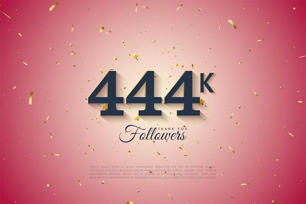 444k seguidores con fondo degradado