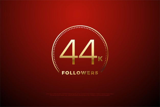 44k seguidores con ilustración de arco brillante.