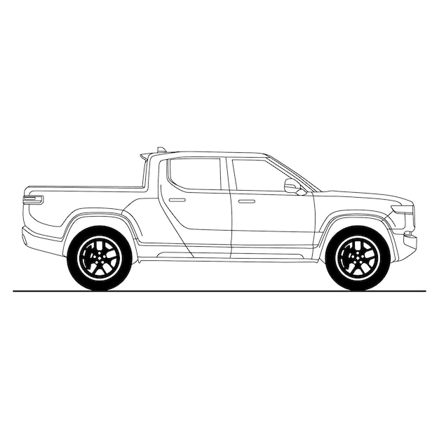 45 Arte de línea vectorial para automóviles para grabado