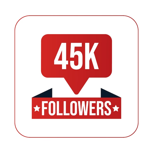 45K Seguidores Diseño de plantilla Ilustración vectorial
