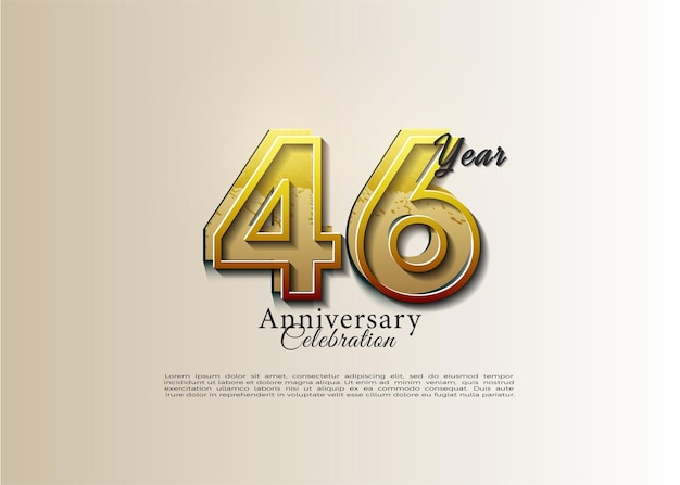 46.º aniversario con diseño premium vectorial de números simples y únicos