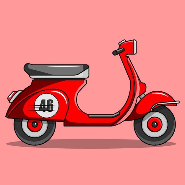 46 motocicleta Vespa roja
