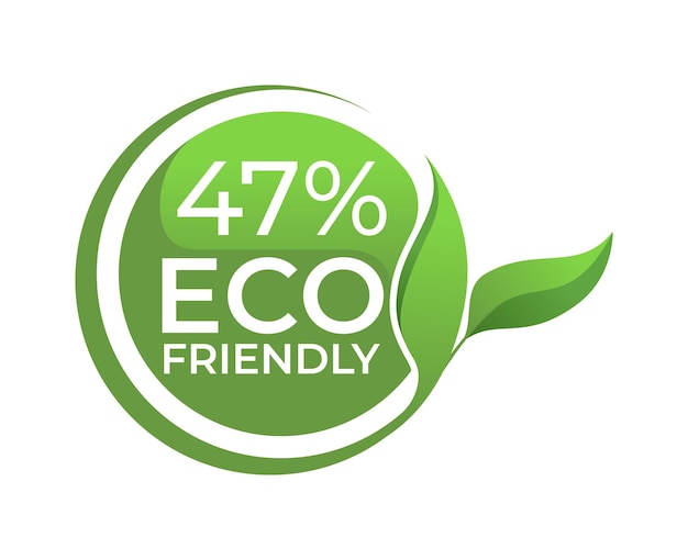 47 por ciento etiqueta verde ecológica o diseño de etiqueta Ilustración vectorial