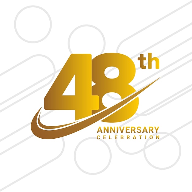 48 aniversario celebración aniversario de oro celebración tipo de logotipo aislado sobre fondo blanco ilustración vectorial