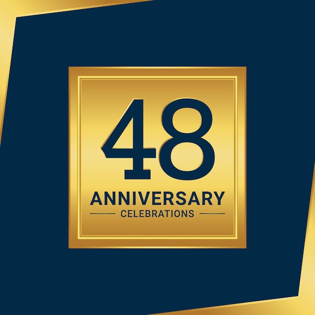 48 Aniversario Color Dorado y Azul