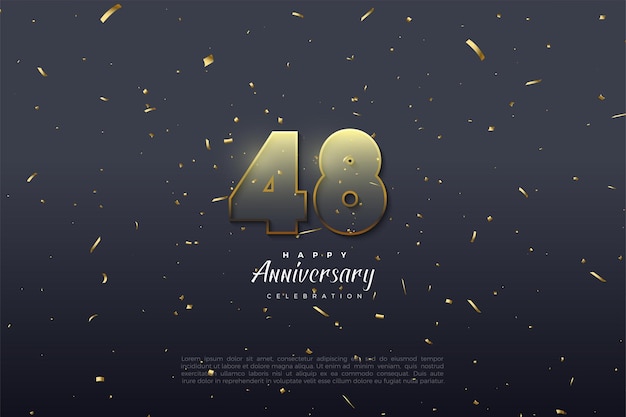 48 Aniversario con números transparentes