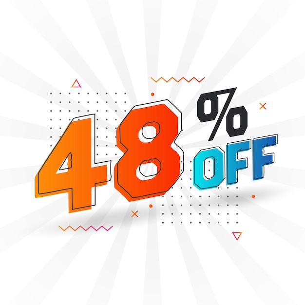 48 por ciento de descuento en 3D Diseño especial de campaña promocional 48 de 3D Oferta de descuento para venta y comercialización