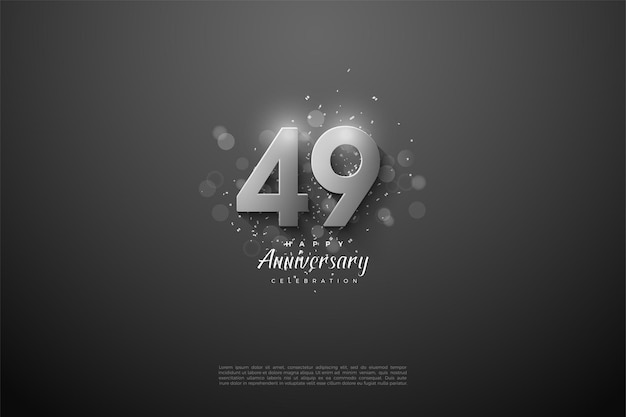 49 aniversario con concepto en blanco y negro.