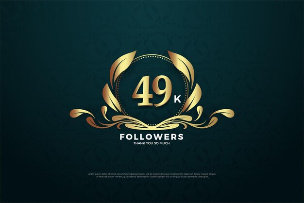 49k seguidores con un lujoso marco de pan de oro