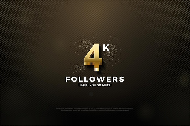 4k seguidores con números dorados