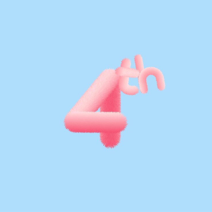 Vector 4ta ilustración vectorial de efecto de piel 3d realista para su cuarto número de efecto de piel 3d realista