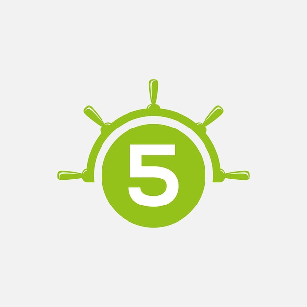 5 El concepto del logotipo de la rueda de la nave
