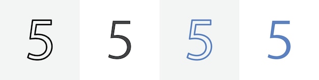 5 conjunto de vectores de iconos de número uso para UI web o aplicación