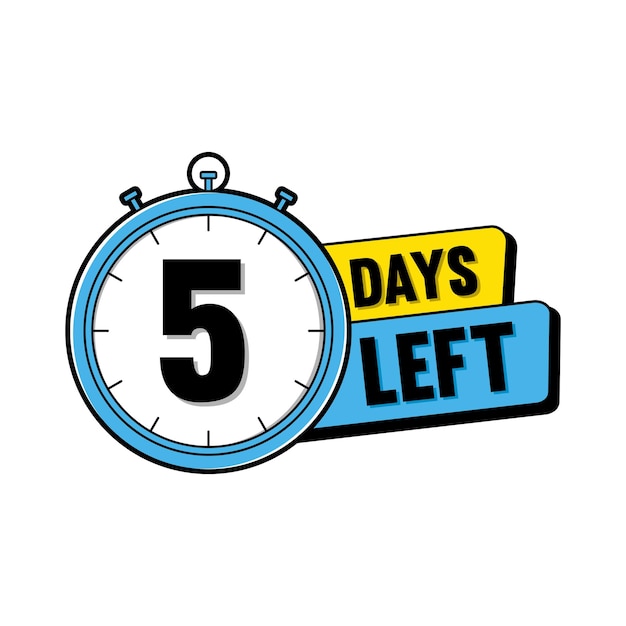 5 días de cuenta atrás de pegatinas descuentos y ventas.