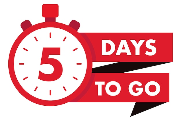 5 días para ir temporizador y cinta