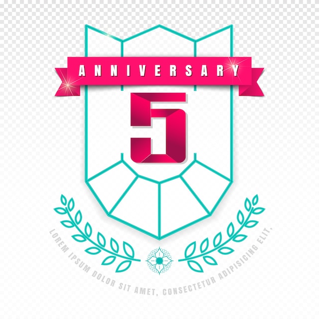 5 emblema del aniversario
