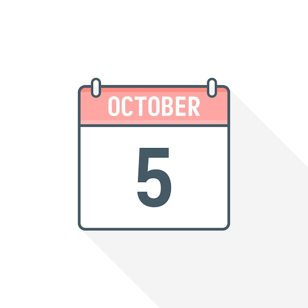 5 de octubre icono de calendario 5 de octubre calendario Fecha Mes icono vector ilustrador