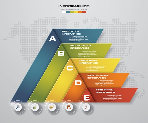 5 pasos de presentación Plantilla de infografía
