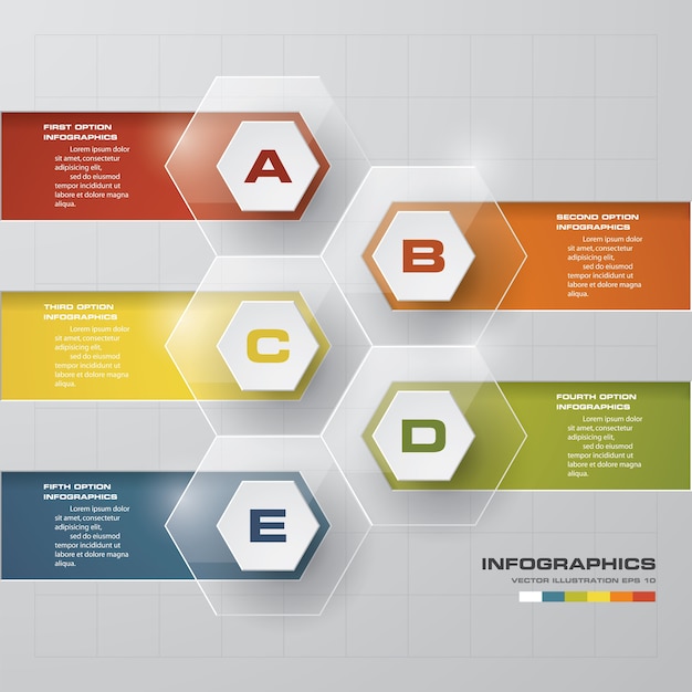 5 pasos timeline infographic element.