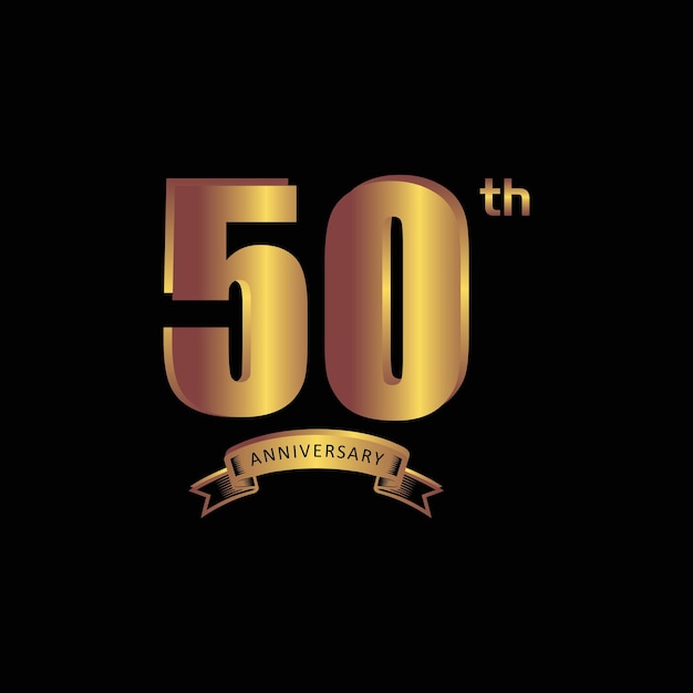 50 aniversario Vector edición de oro sobre fondo negro