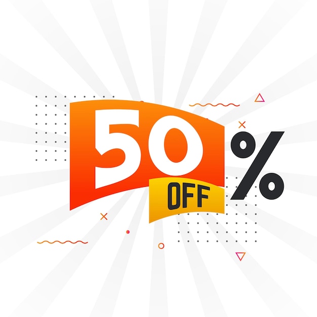 50 por ciento de descuento Especial Oferta de descuento 50 de descuento Venta de gráficos vectoriales de campañas publicitarias