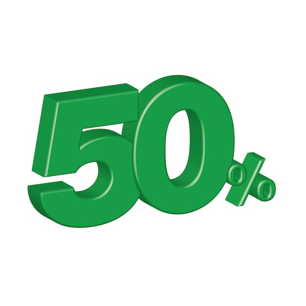 50 por ciento efecto plástico 3d número porcentaje símbolo vector ilustración eps