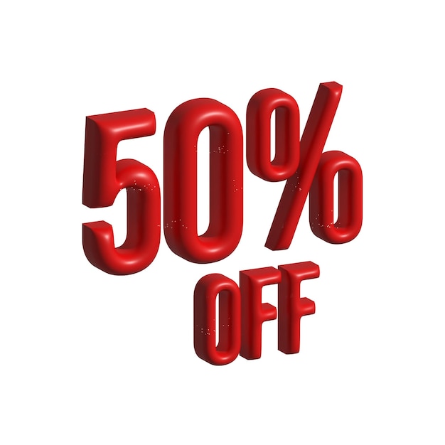 50 por ciento Ilustración 3D vectorial gratuita