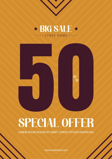 50 de descuento en las grandes ventas Poster de oferta especial